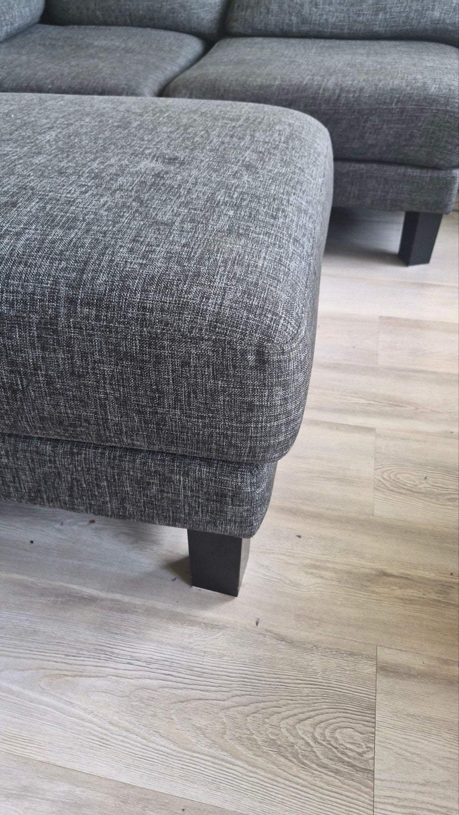 Antraciete stoffen poef - 74x74x40 cm, Ophalen