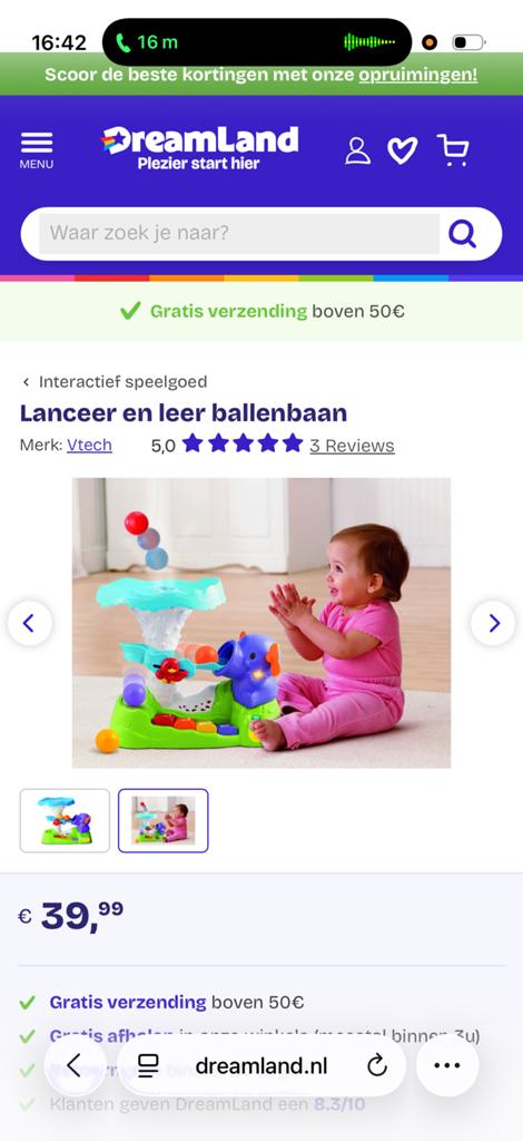 Vtech Lanceer en Leer Ballenbaan - Interactief Speelgoed, Kinderen en Baby's, Speelgoed | Babyspeelgoed, Ophalen of Verzenden