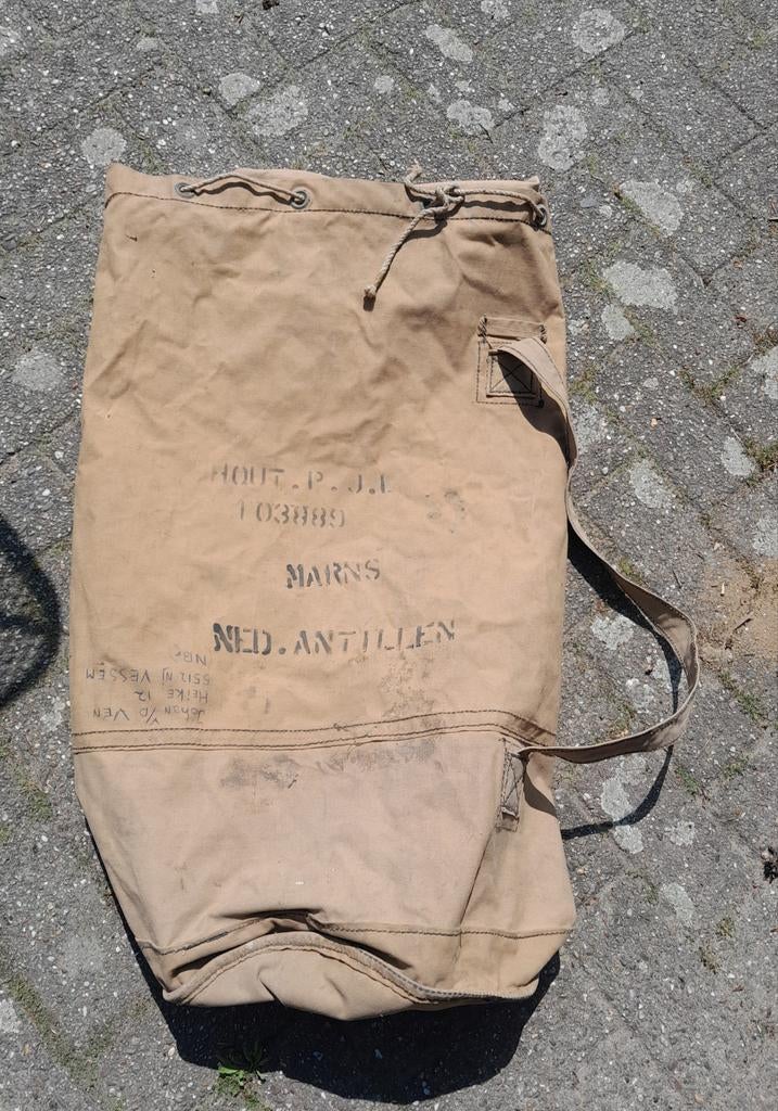 Plunjebaal Mariniers Ned.Antillen 1955!, Verzamelen, Ophalen of Verzenden, Marine, Nederland, Embleem of Badge