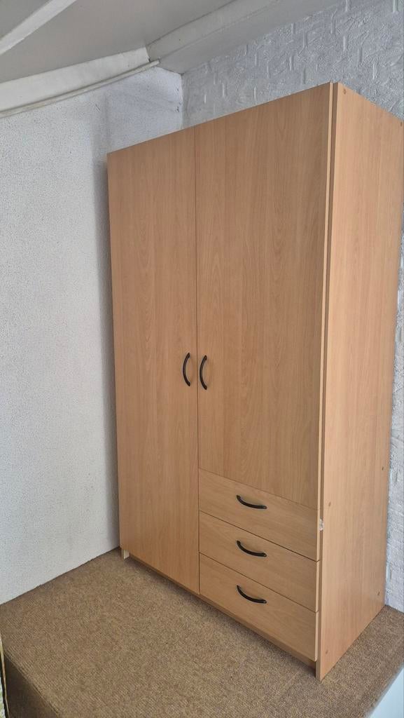 Beuken kast 175x90 cm met hang- en leggedeelte, Gebruikt, 50 tot 100 cm, 150 tot 200 cm, Overige houtsoorten