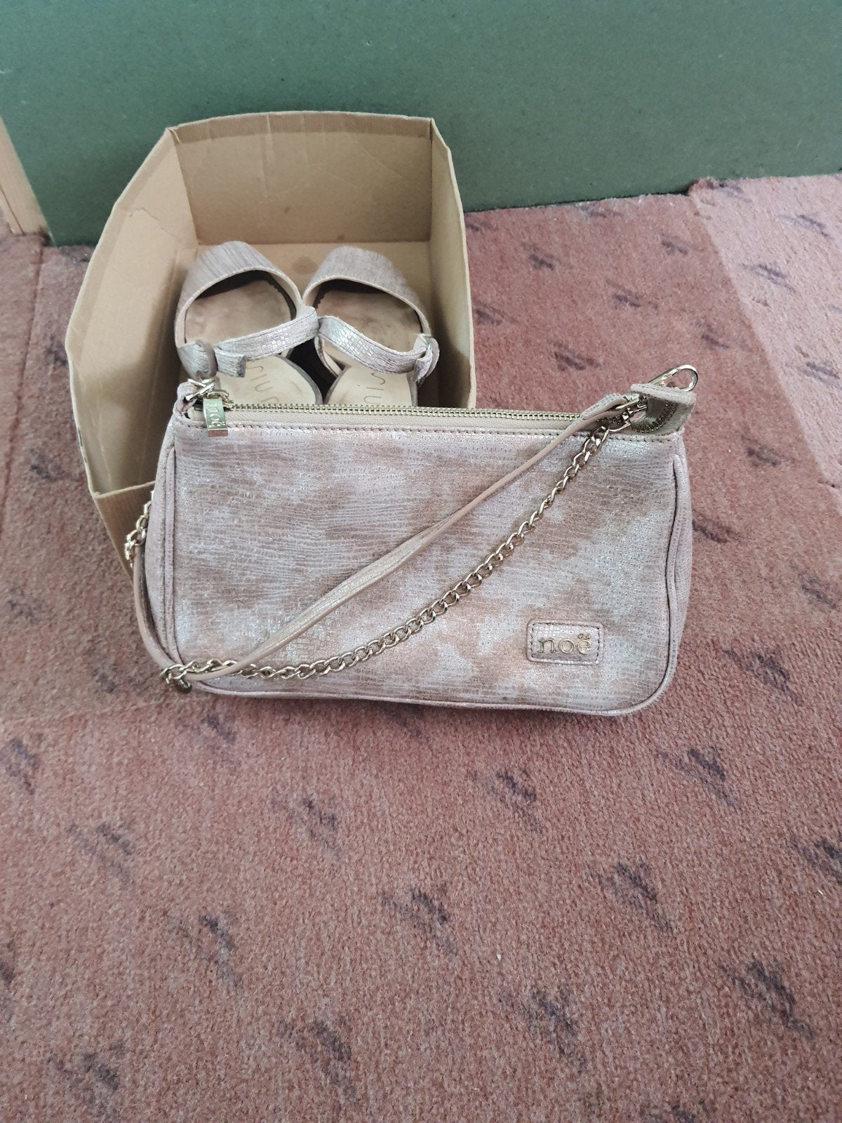 Unisa Nick bronzen slingback pumps maat 37 met tas, Pumps, Overige kleuren, Ophalen of Verzenden, Unisa