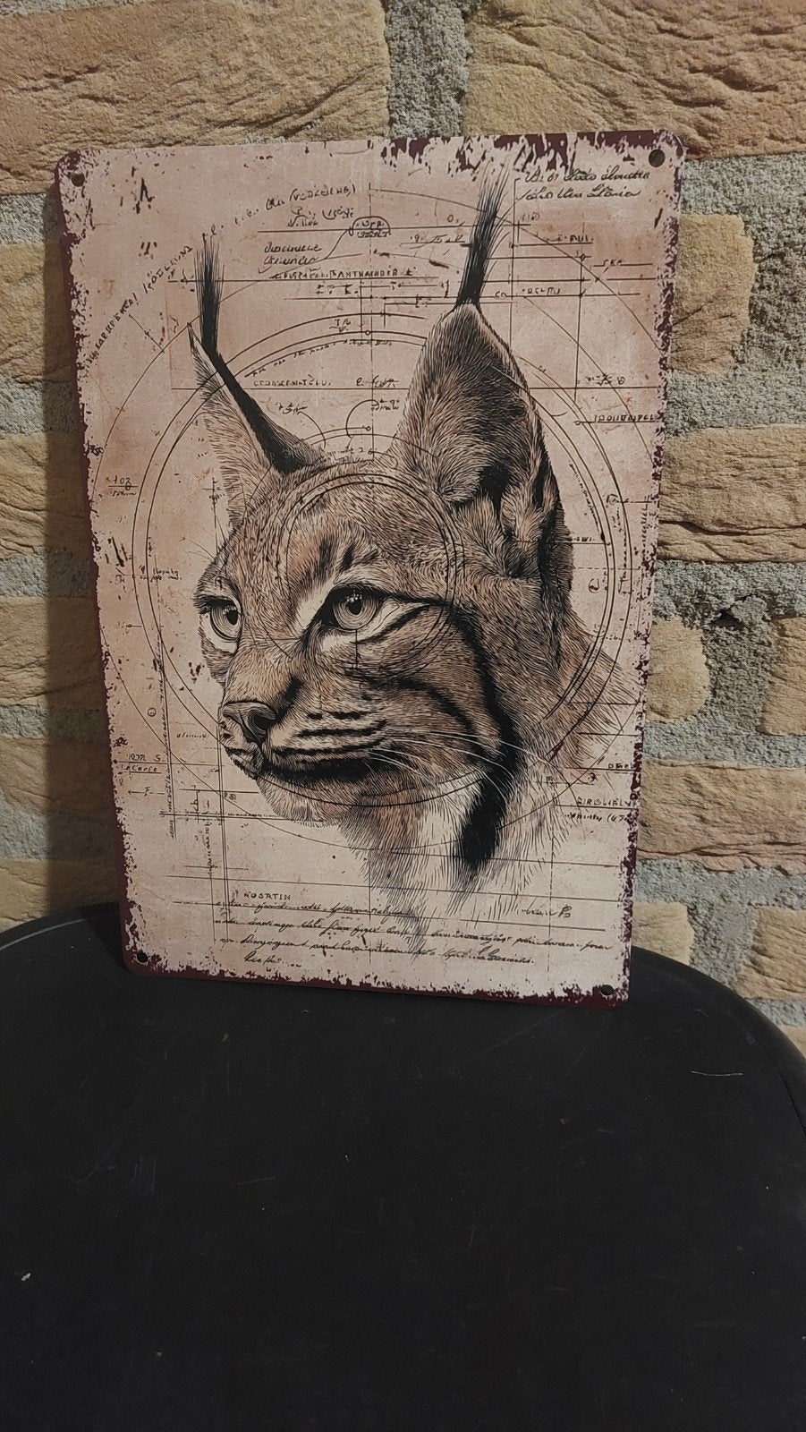 Decoratief bord met Lynx print - 20x30cm, Minder dan 50 cm, Overige typen, Nieuw, Ophalen of Verzenden