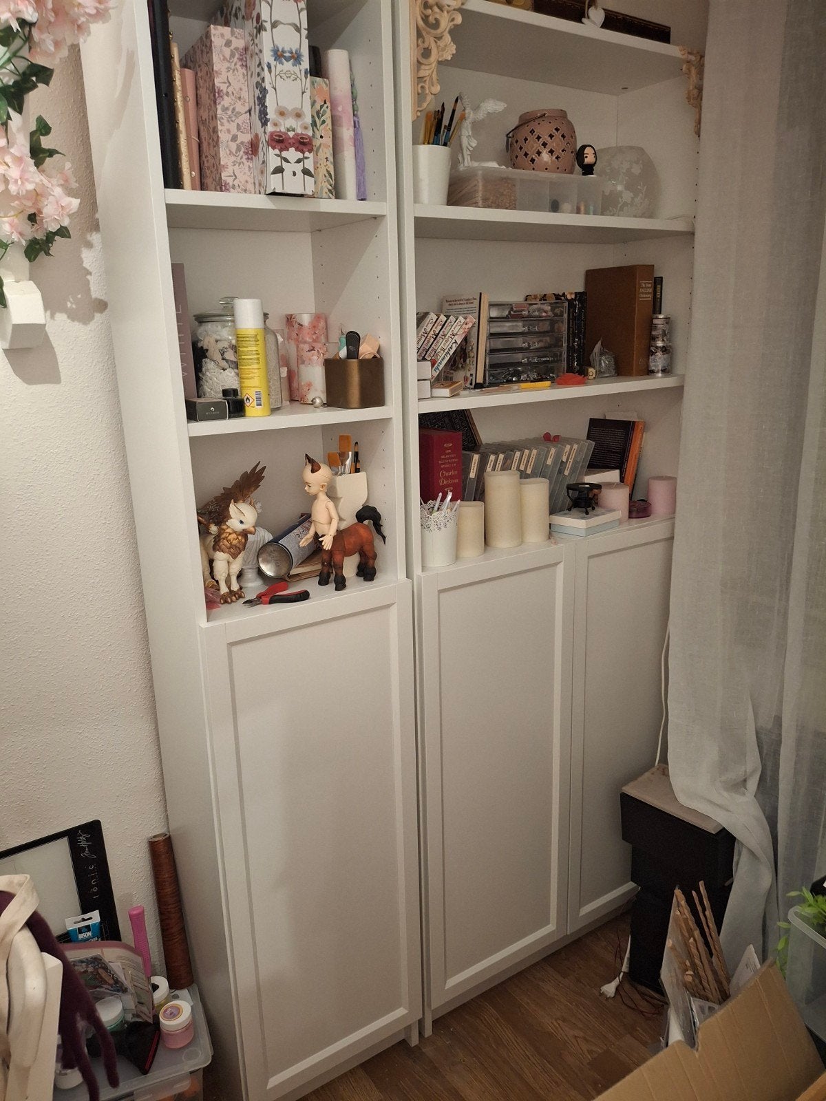 IKEA Billy Boekenkast met deuren, wit, Ophalen, Modern, functioneel, 200 cm of meer, 50 tot 100 cm