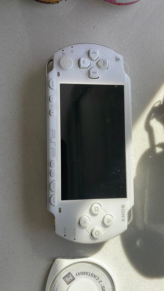 psp met geheugenkaart en spel, Ophalen, Wit, PSP, Gebruikt