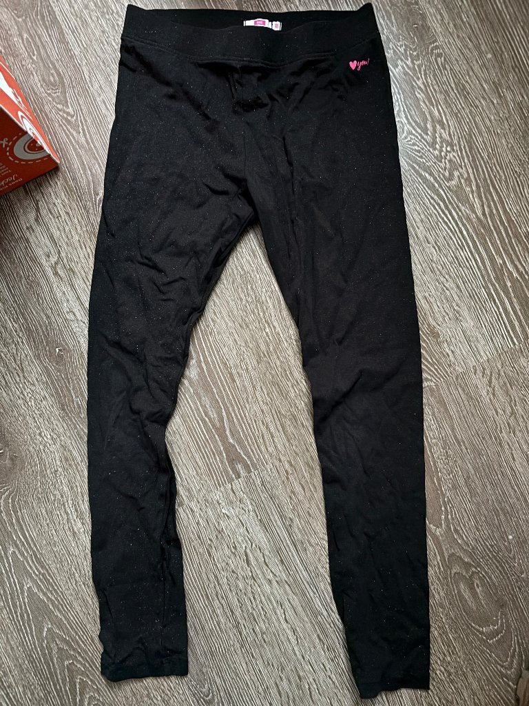 Legging zwart met glitters in maat 146/152 WE, Ophalen, Zo goed als nieuw, Meisje, Broek
