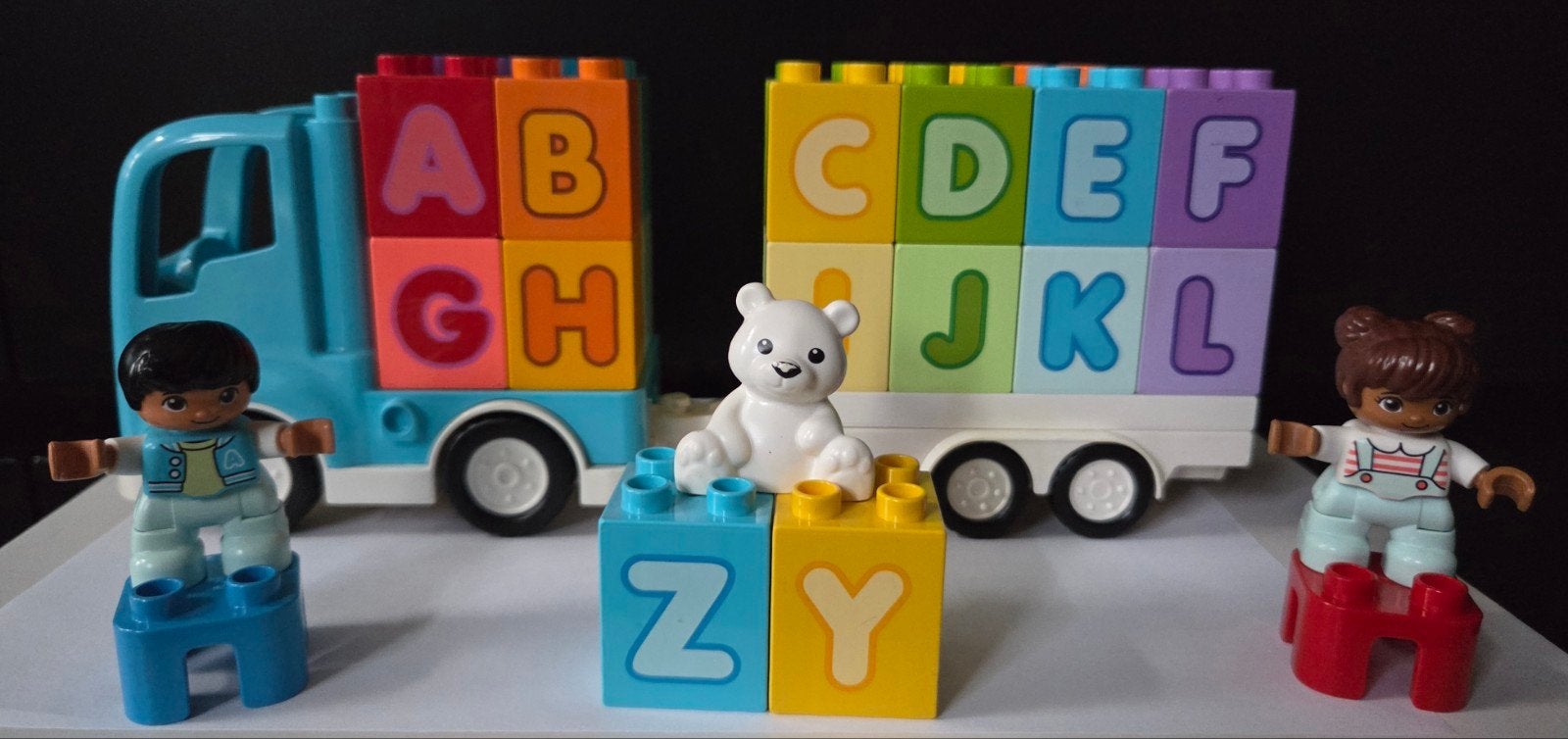 Duplo ABC Truck #10915- Leerzaam speelgoed, Ophalen of Verzenden, Zo goed als nieuw, Compleet, Duplo