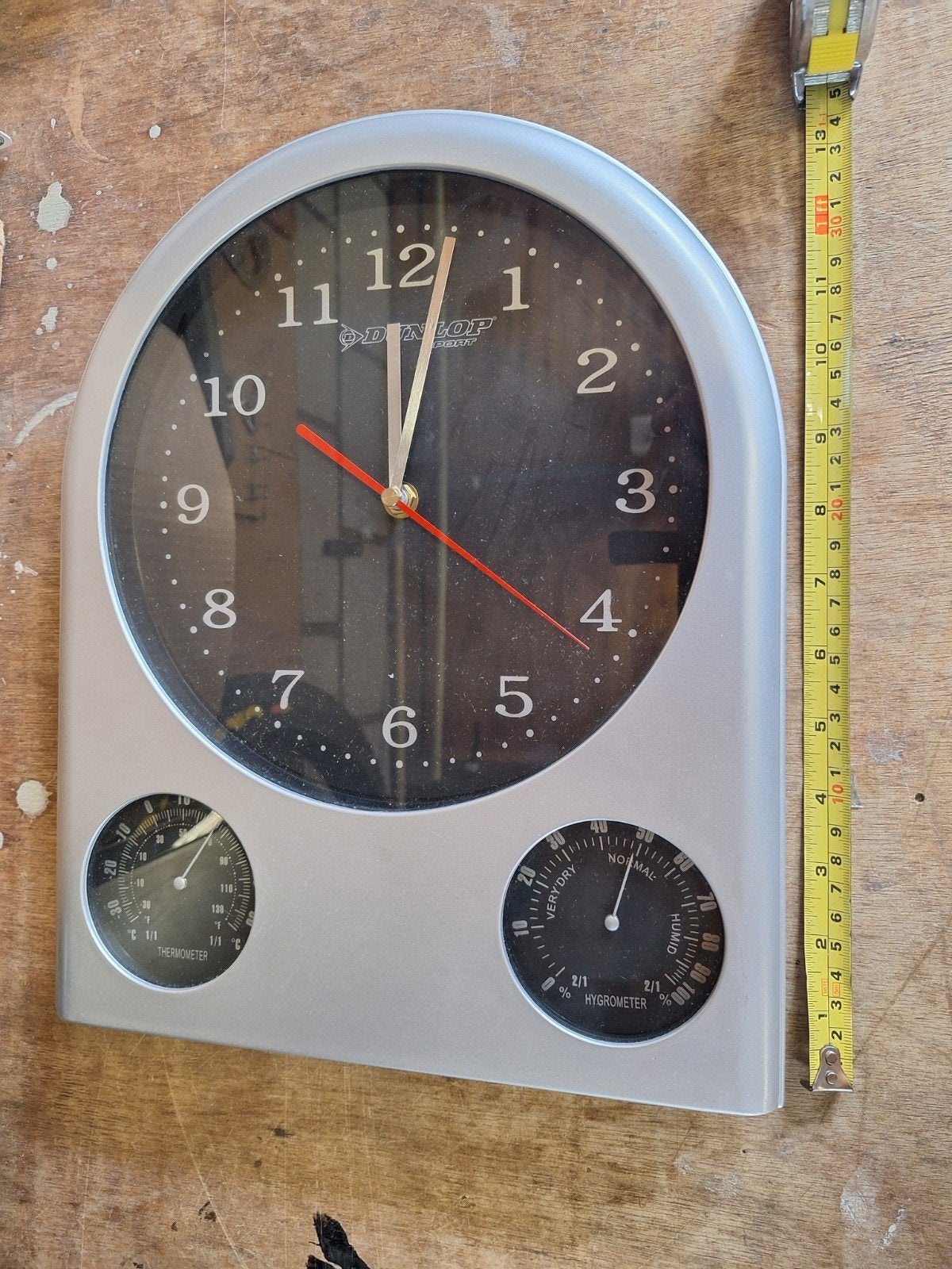 Dunlop Wandklok met Thermometer en Hygrometer, Ophalen of Verzenden