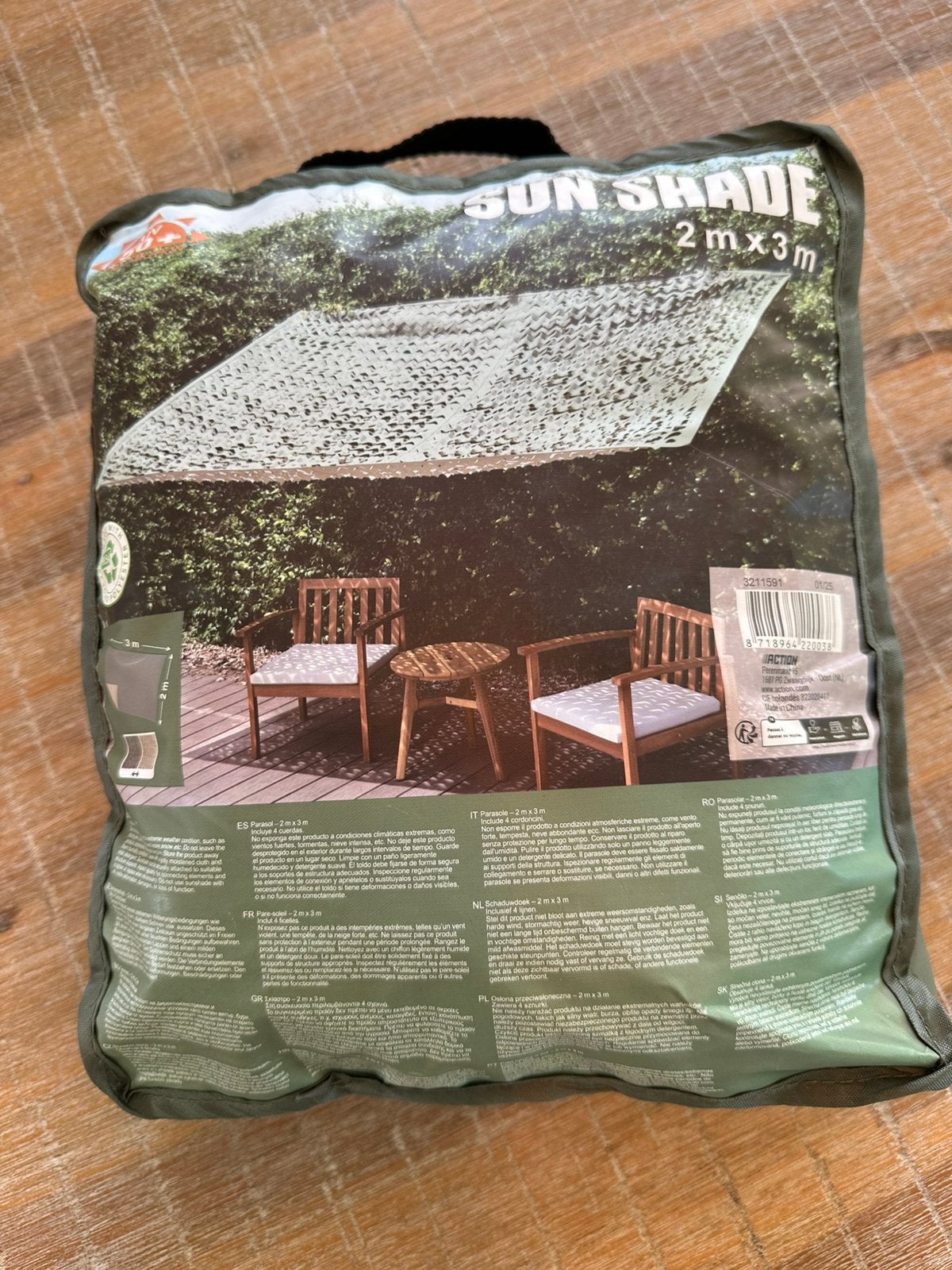 Schaduwdoek 3x2 1x gebruikt, Ophalen of Verzenden, Zo goed als nieuw