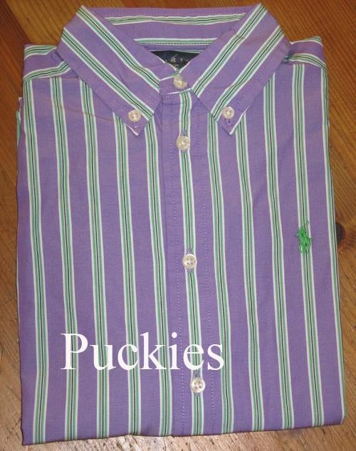 Maat 116 Paars gestreept Ralph Lauren overhemd NIEUW (9491)a, Overhemd of Blouse, Nieuw, Ophalen of Verzenden, Jongen
