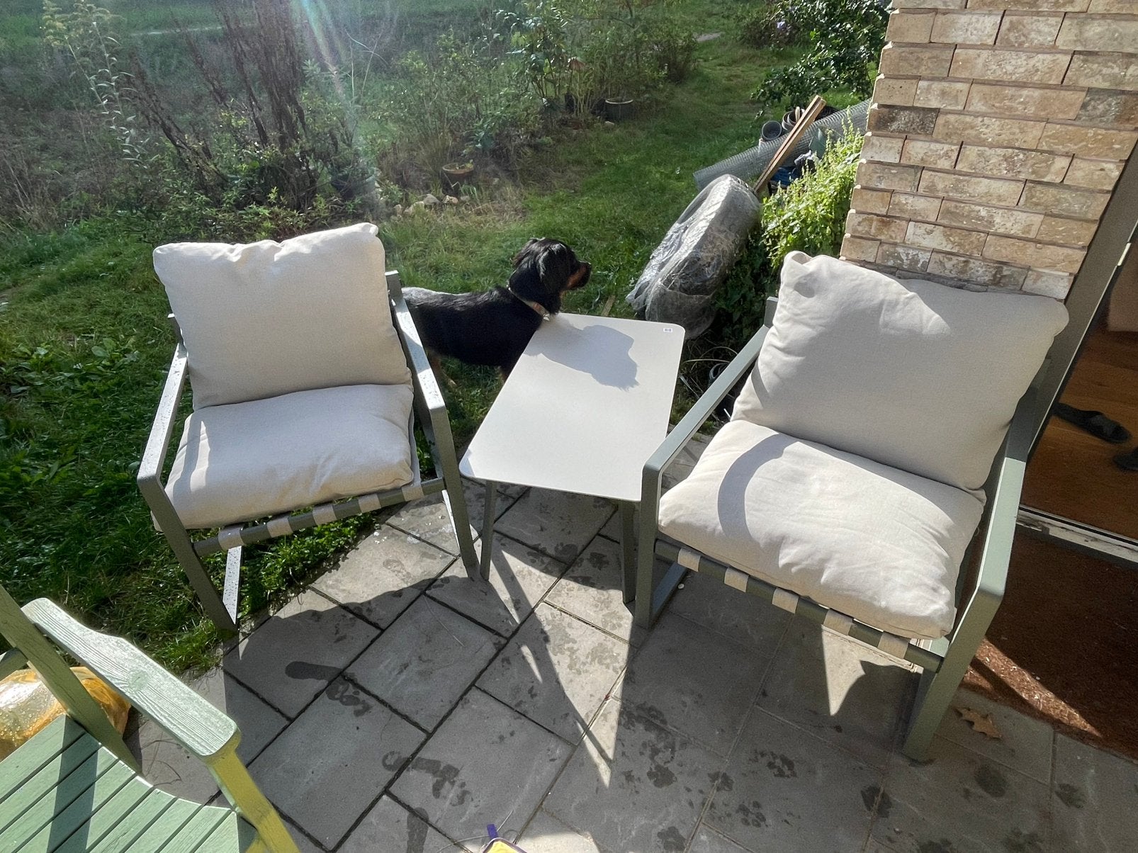 Nieuwe Fiji lounge stoelen en tafeltje, Tuin en Terras, Bijzettafel, Loungeset, Ophalen, 2 zitplaatsen