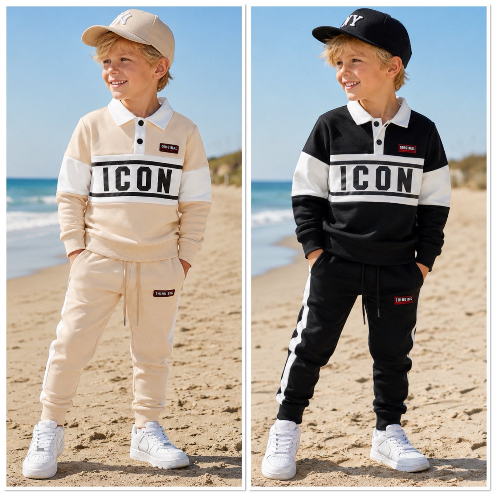 Jongens Trainingspak 'ICON' - Beige of Zwart, Ophalen of Verzenden, Nieuw, Jongen