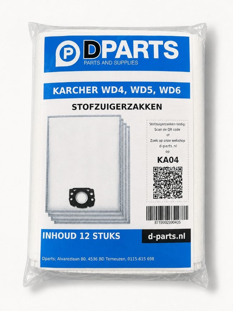 12xNIEUWE stofzuigerzakken Kärcher WD4 WD5 WD6 / MV4 MV5 MV6, Stofzak, Kärcher, Nieuw, Ophalen of Verzenden