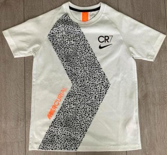Nike CR7 Mercurial Voetbalshirt Wit/Zwart maat 140/146-, Ophalen of Verzenden, Zo goed als nieuw, Jongen, Sport- of Zwemkleding
