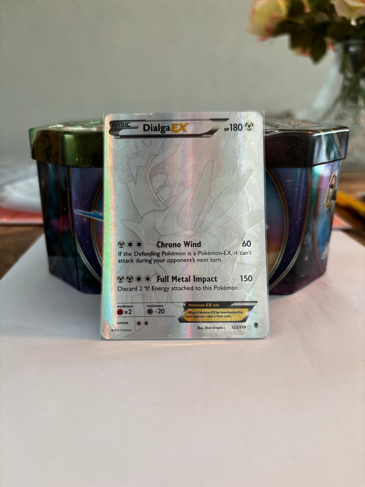 Dialga EX Full Art Pokémon Kaart 122/119, Hobby en Vrije tijd, Ophalen of Verzenden, Gebruikt, Losse kaart, Foil