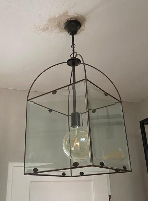 Brocante lamp, vintage uitstraling, Ophalen, Zo goed als nieuw, Glas, Modern