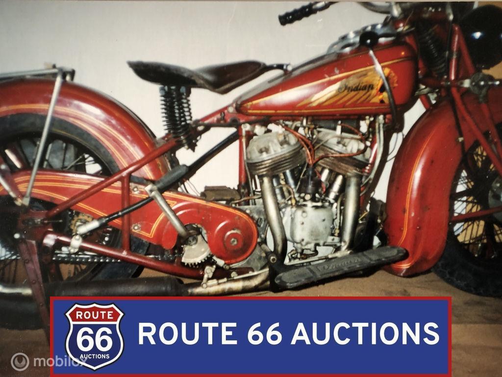 Indian Sport Scout 45ci | 1939 | Route 66 Auctions, Overige merken, Overige carrosserieën, Zwart, Bedrijf