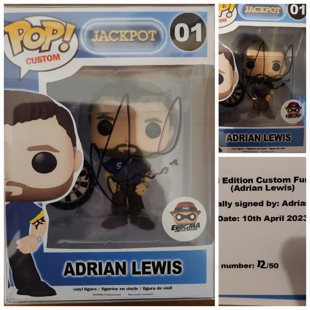 Mooie zeldzame Adrian Lewis 1st edition gesigneerde Funko, Sport en Fitness, Darts, Ophalen of Verzenden, Nieuw