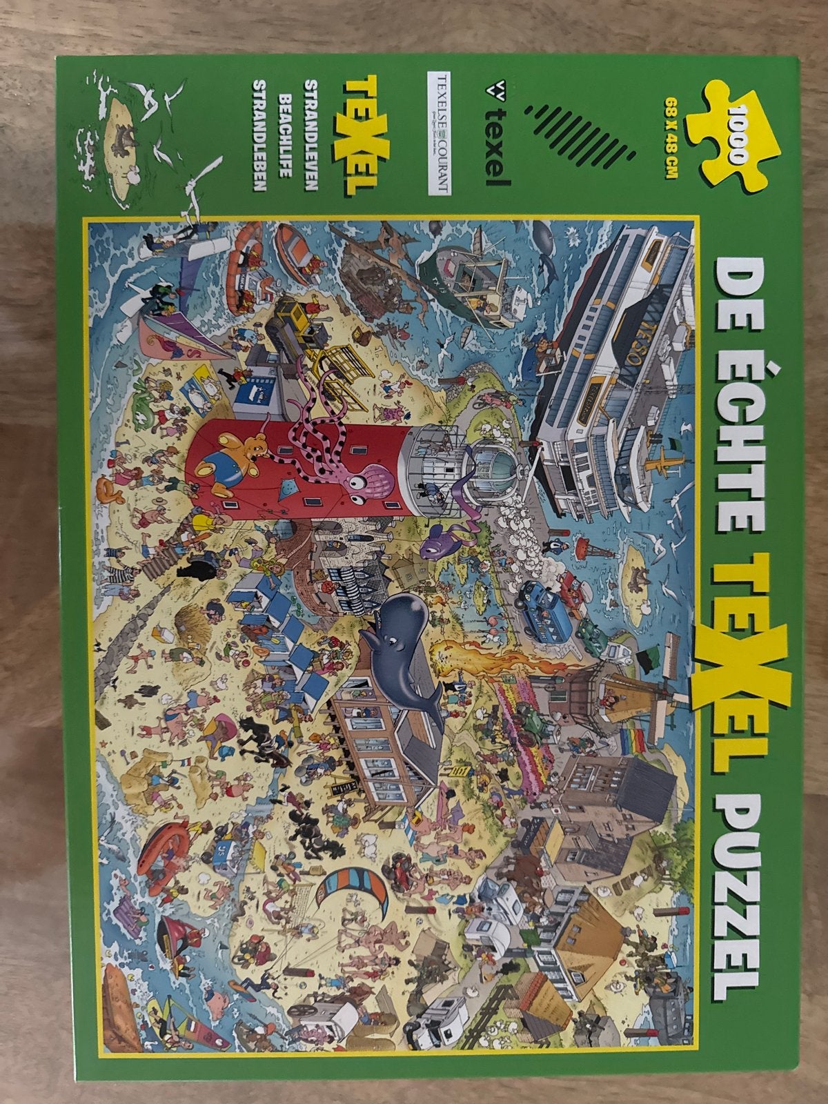 De Echte Texel Puzzel 1000 stukjes - Strandleven, Ophalen, 500 t/m 1500 stukjes, Gebruikt, Legpuzzel
