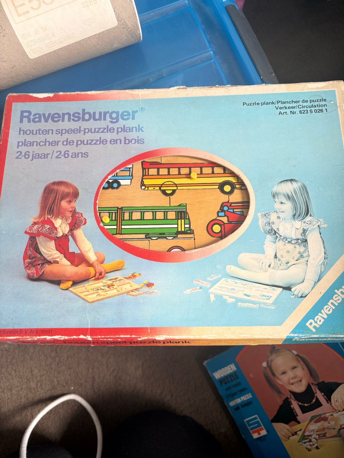 Vintage Ravensburger houten puzzel Verkeer 1973, Kinderen en Baby's, Speelgoed | Kinderpuzzels, Gebruikt, 2 tot 4 jaar, 10 tot 50 stukjes