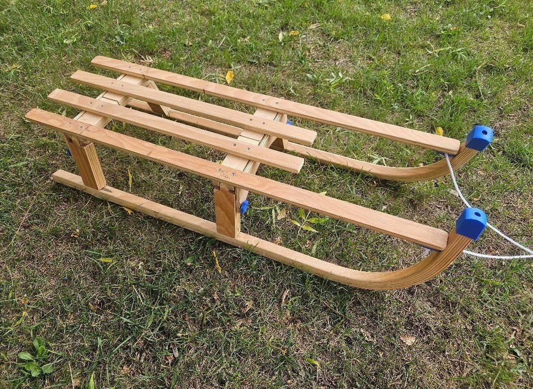Grote houten inklapbare slee 110cm met trekkoord, Ophalen, Zo goed als nieuw