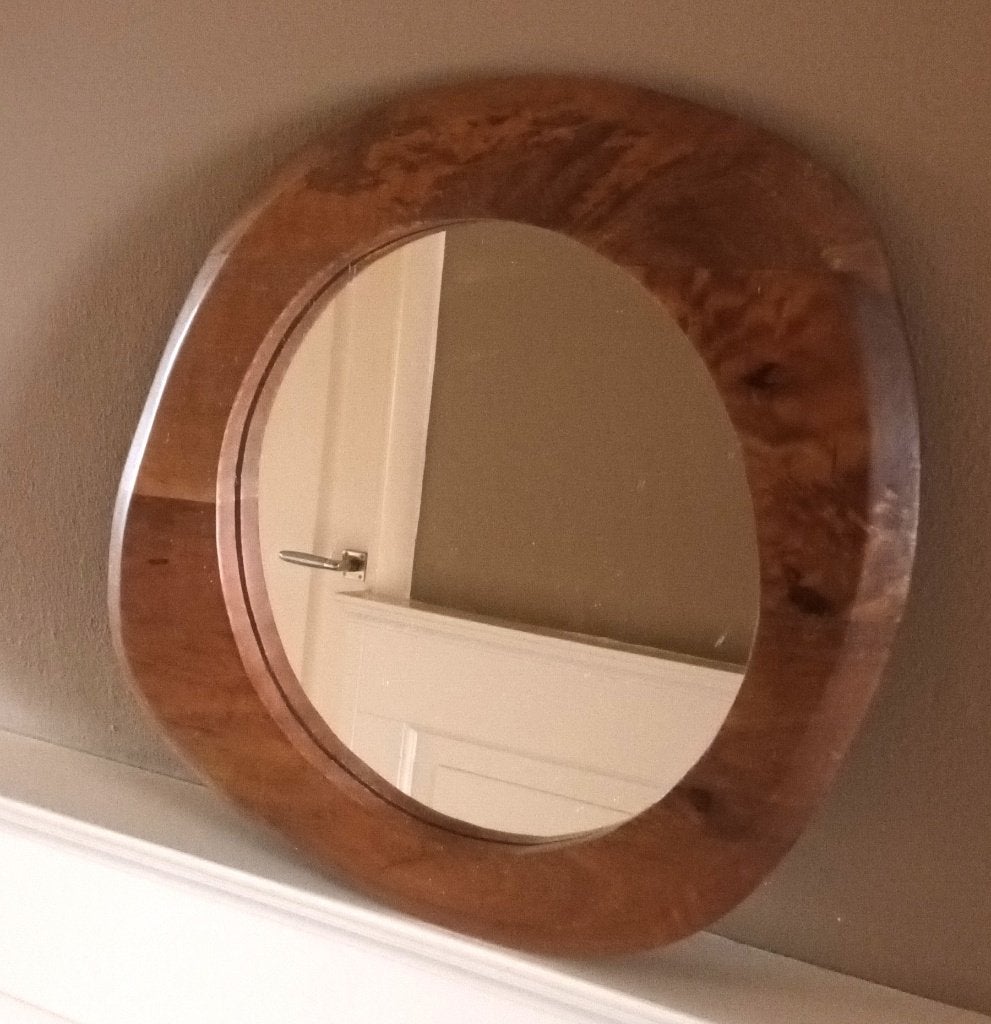 Wandspiegel ovaal bruin bamboehout MySons - nieuw, Huis en Inrichting, Nieuw, Ophalen of Verzenden, Minder dan 100 cm, Ovaal