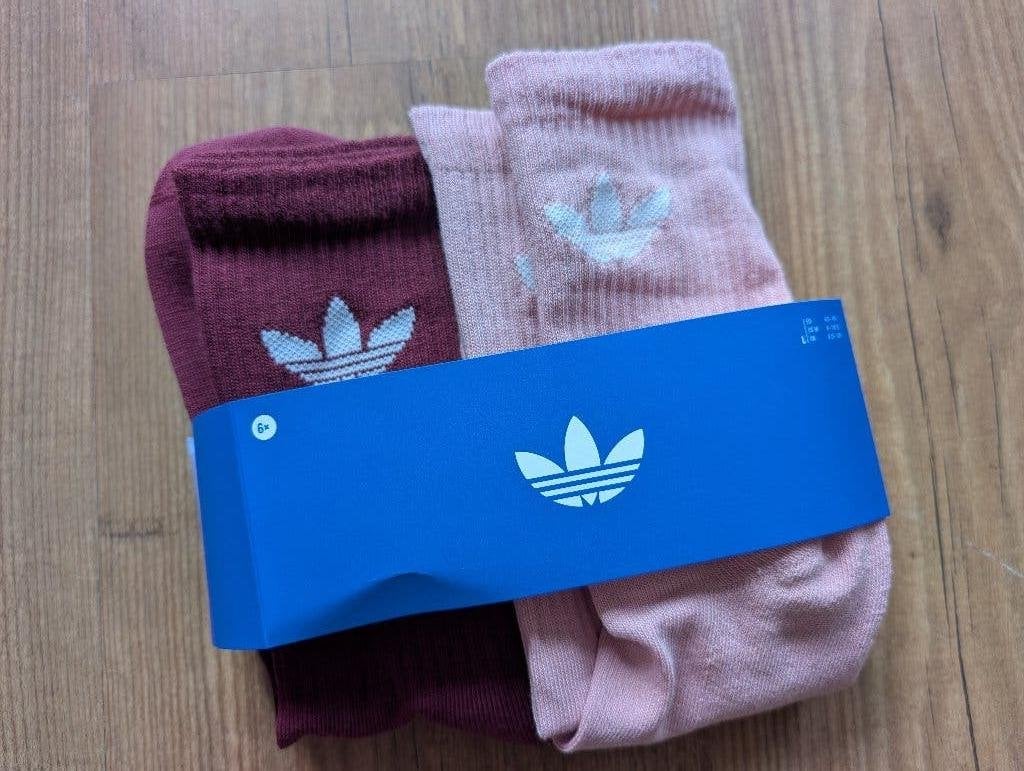 2 paar nieuwe sportsokken Adidas, bordeauxrood + lichtroze, Overige kleuren, Ophalen of Verzenden, Adidas, Nieuw