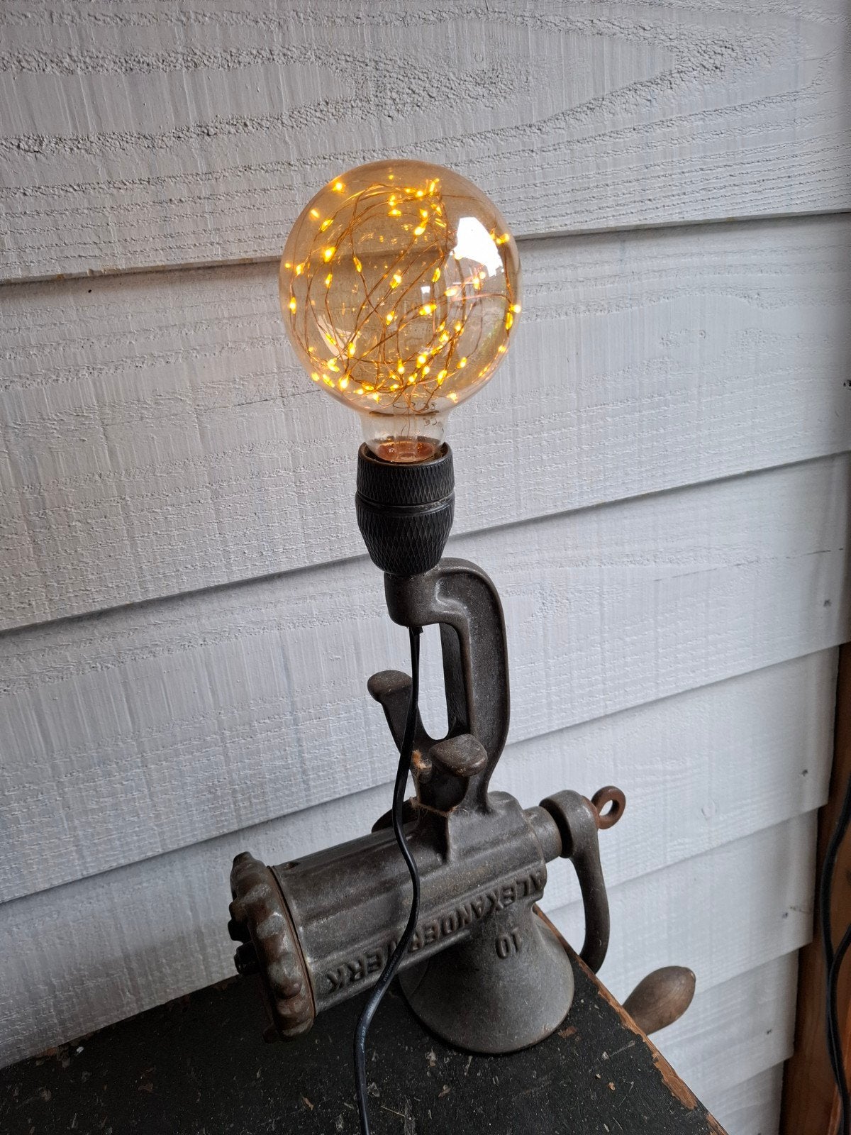 Oude vleesmolenlamp, Ophalen of Verzenden, Gebruikt