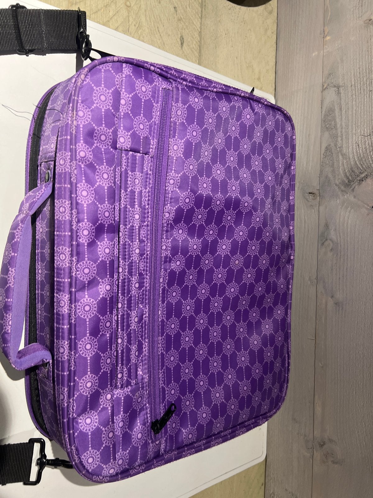 Paarse laptoptas met patroon en schouderband, Overige merken, N, Paars, Ophalen of Verzenden
