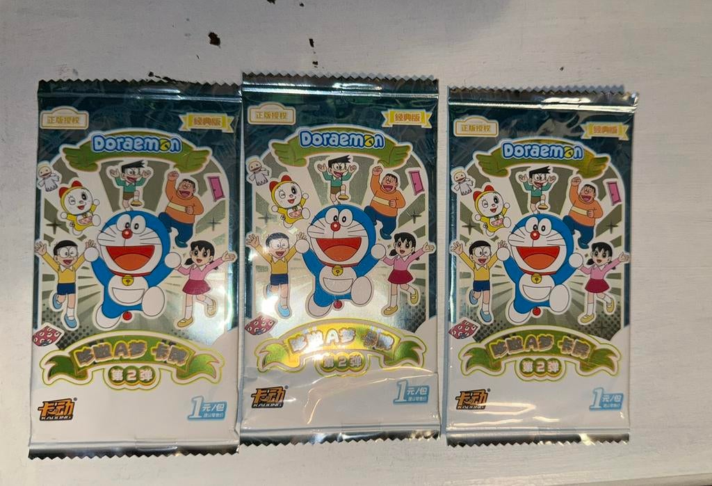3x Sealed Doraemon Trading Card Packs Series 2, Ophalen of Verzenden, Zo goed als nieuw, Foto of Kaart