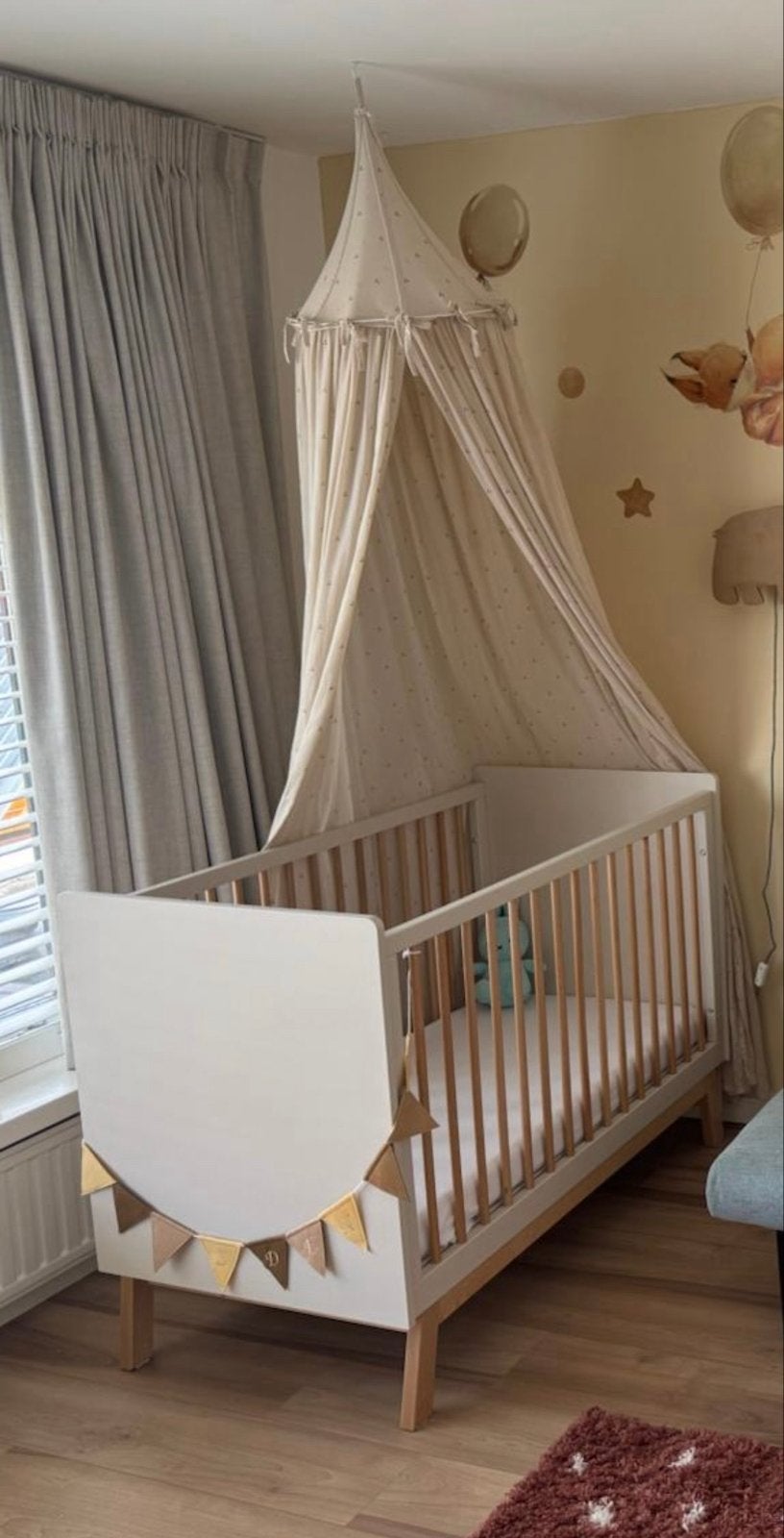 Bopita Indy Ledikant - Wit/Naturel Hout, Kinderen en Baby's, Ophalen, 70 tot 85 cm, 140 tot 160 cm, Zo goed als nieuw
