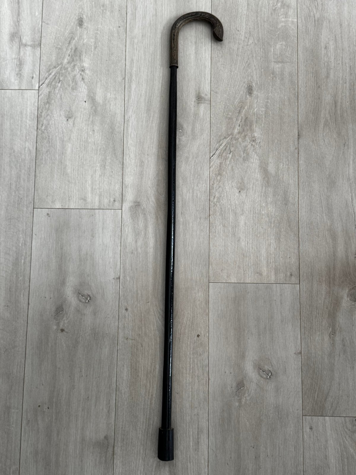 Antieke/Vintage wandelstok met metalen handvat – 95 cm, Ophalen, Gebruikt