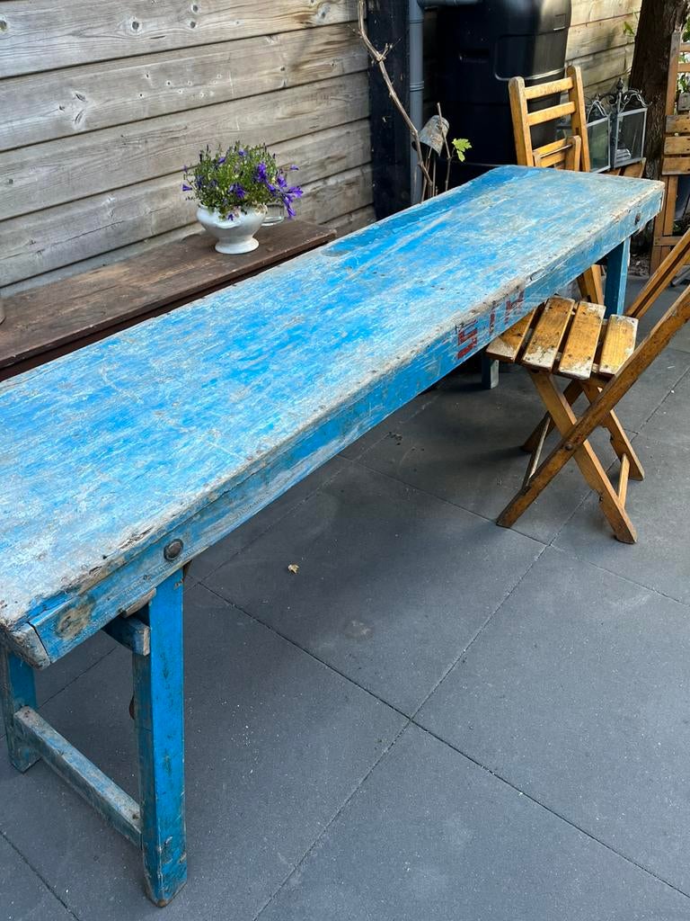 Antieke opklapbare markttafel India 180 lang, Ophalen