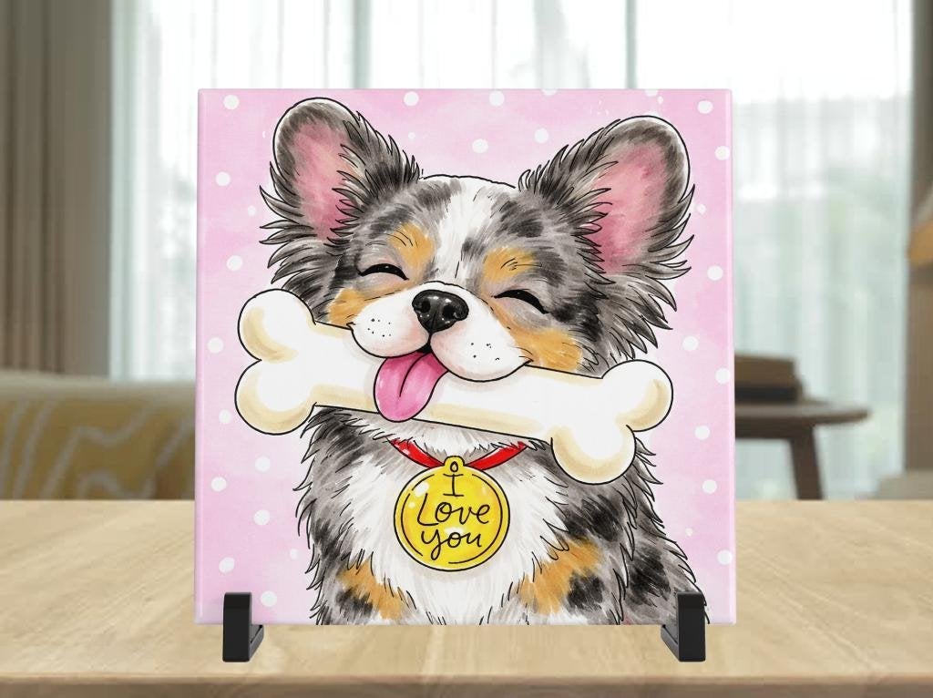 Fluffy Franse Bulldog Tegel - Blond stijl, Verzenden, Nieuw