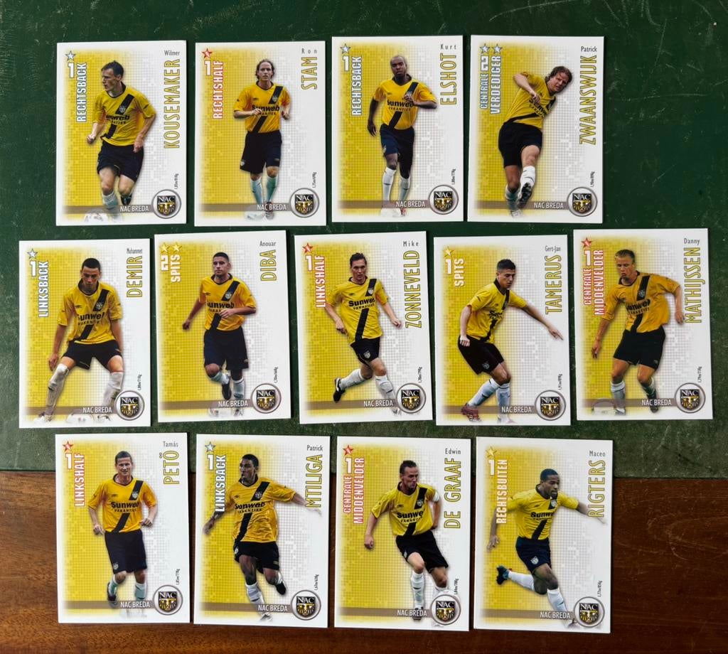 13 voetbalplaatjes NAC All Stars 2006-2007, Ophalen of Verzenden, Zo goed als nieuw, NAC Breda