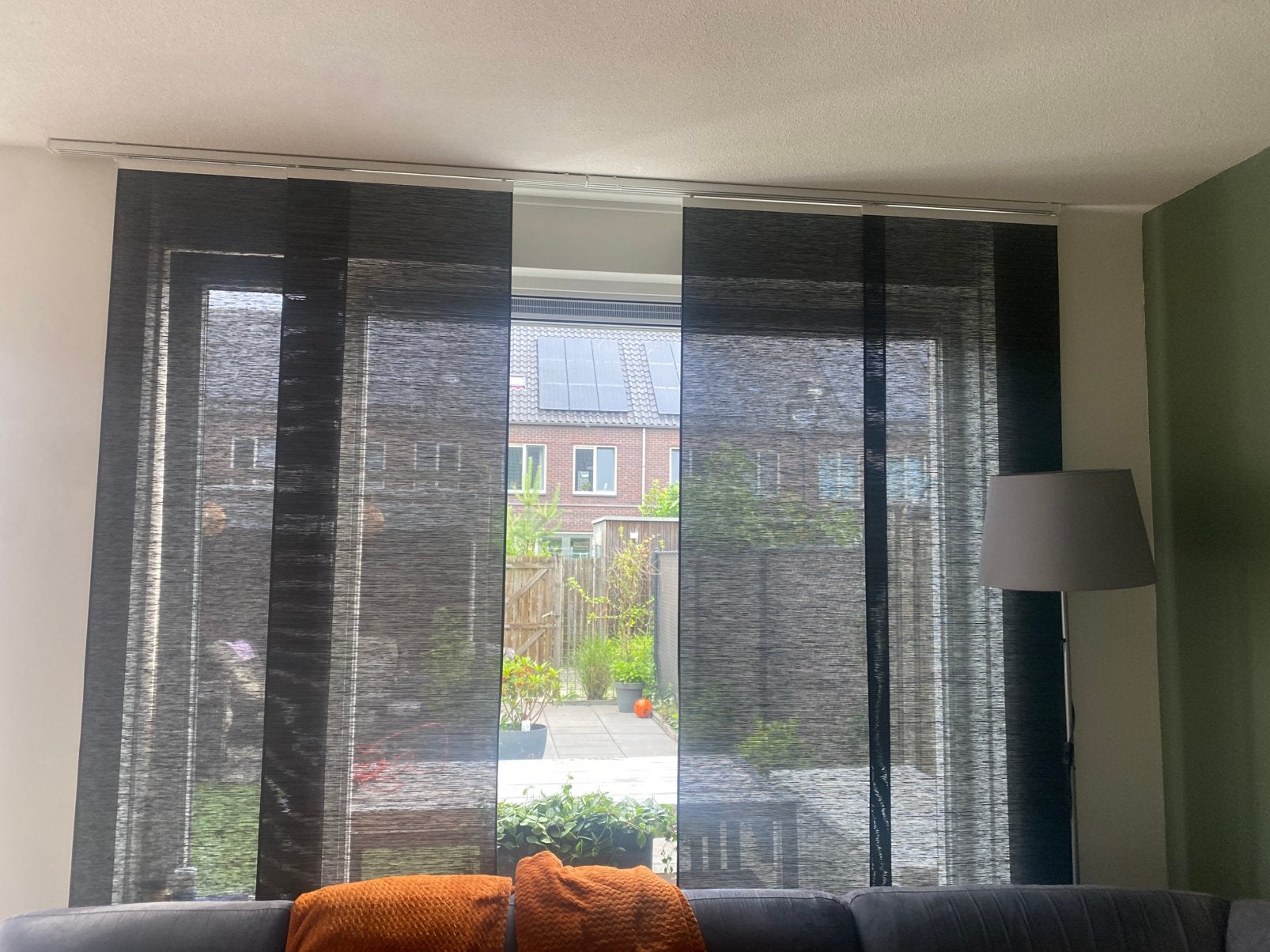 Paneelgordijnen Ikea grijs, Huis en Inrichting, Ophalen, Zo goed als nieuw, 50 tot 100 cm, 200 cm of meer