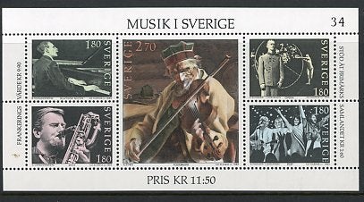 Zweden- 1983- blok = motief muziek ABBA, Ophalen of Verzenden, Zweden, Postfris
