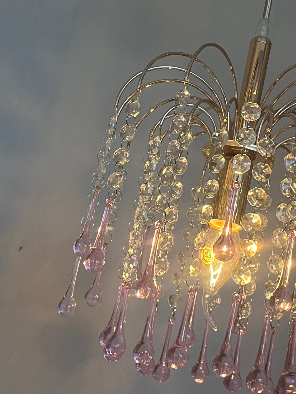 Foto 6 van 8 beschikbaar! Roze Teardrop kroonluchters hanglampen