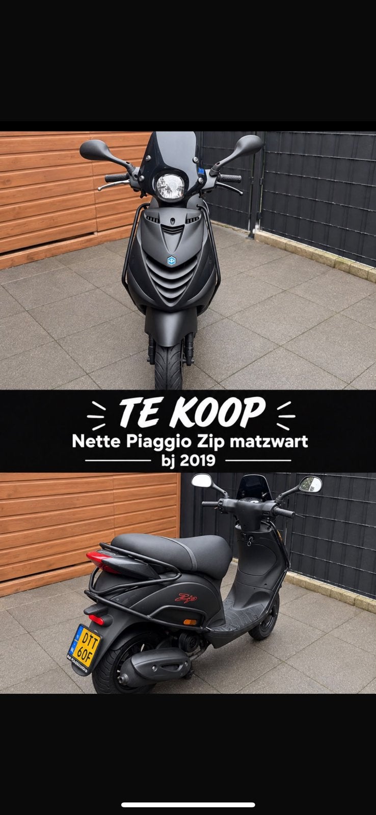 Piaggio Zip 4-takt Mat Zwart - Goed Onderhouden Scooter, Ophalen of Verzenden, Gebruikt, Overige typen, Piaggio