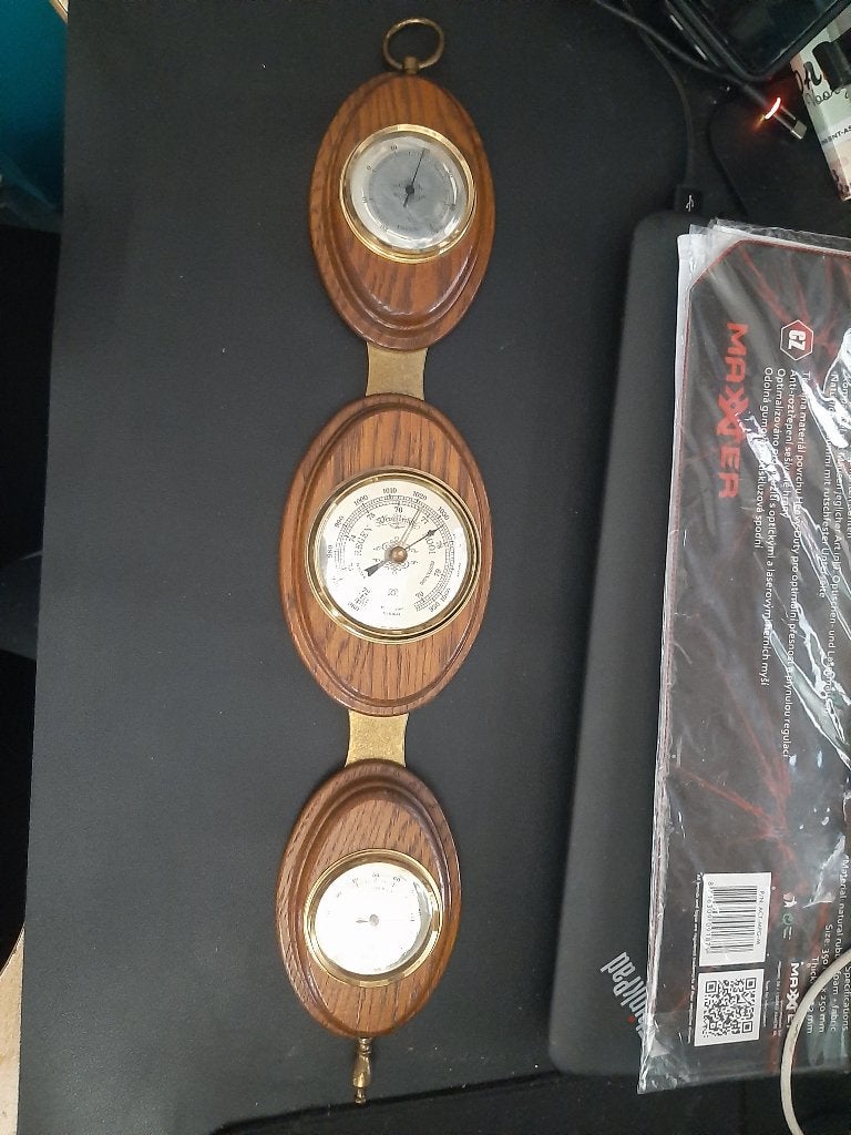 Vintage muur weerstation, Ophalen of Verzenden, Gebruikt, Weerstation