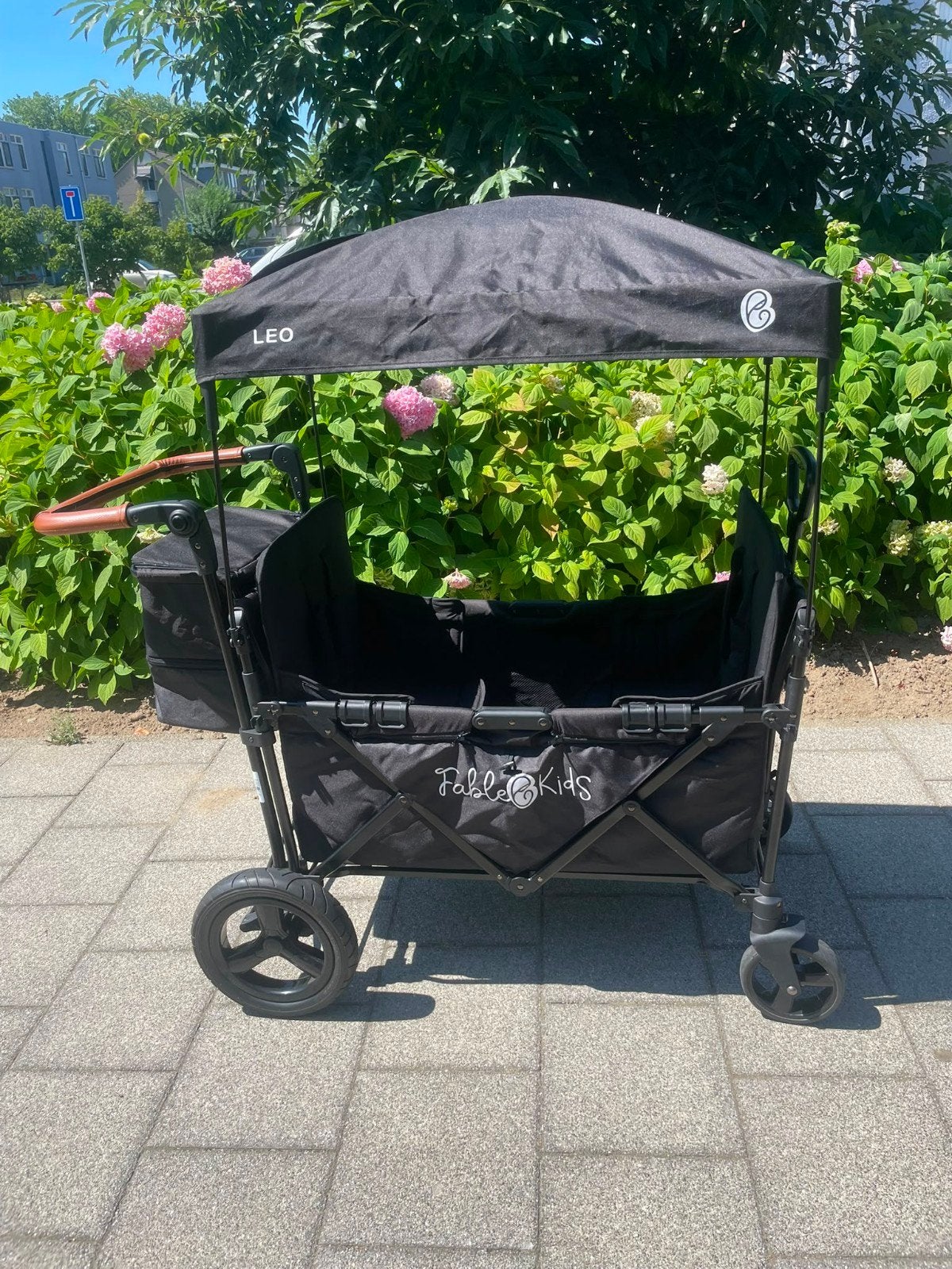 Fablekids Leo x 2 Plus bolderkar met 5-punt gordel, Nieuw, Verstelbare duwstang, Combiwagen, Ophalen