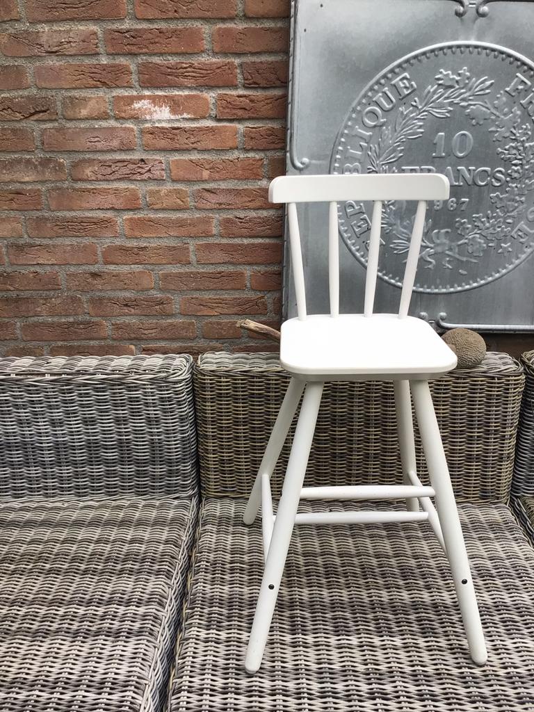 Kinderstoel, hoge stoel eettafel, hout wit, Ikea type Agam, Ophalen of Verzenden, Zo goed als nieuw
