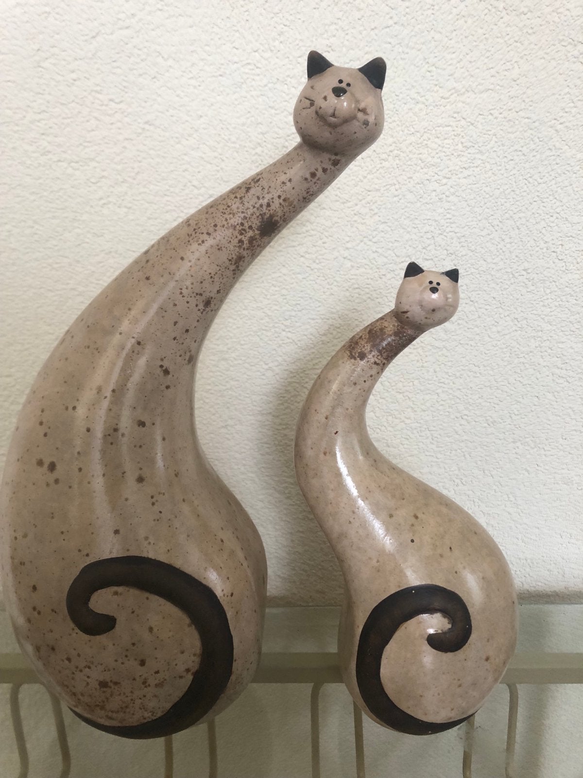Set van 2 aardewerk poezen katten, Ophalen of Verzenden