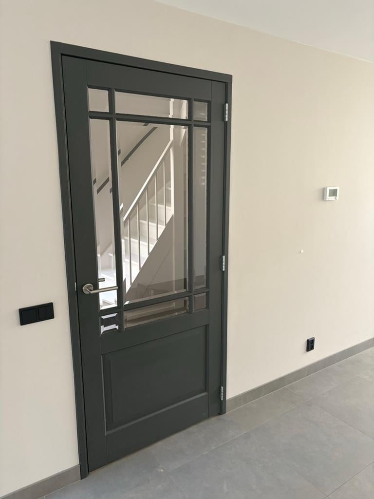 Moderne binnendeur met glas, antracietgrijs, Doe-het-zelf en Verbouw, Deuren en Horren, Ophalen, 80 tot 100 cm, Binnendeur, Zo goed als nieuw