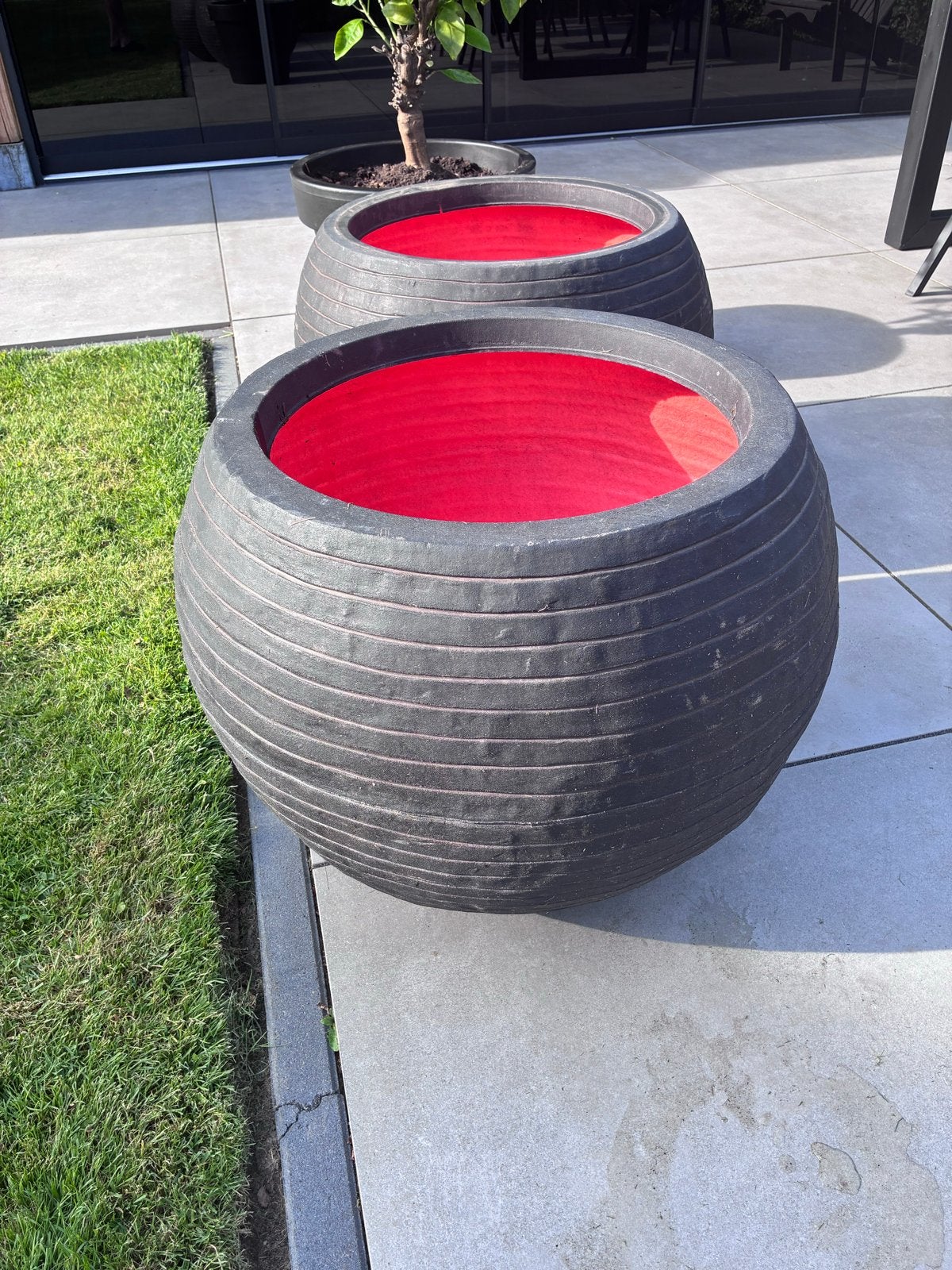 2x Capi Europe bloempotten 100L - vorstbestendig, Tuin en Terras, Bloempotten, Ophalen, Kunststof, Gebruikt, 40 cm of meer