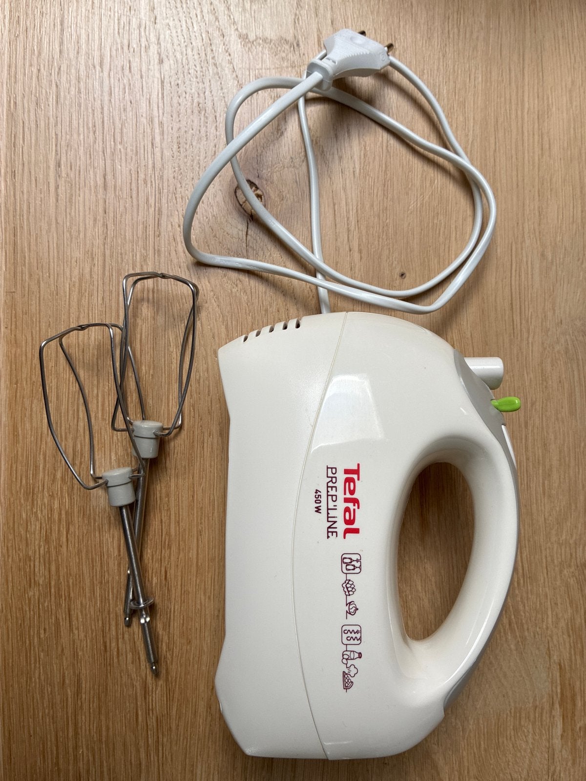 Tefal Prep'line HT410 handmixer, Ophalen of Verzenden, Gebruikt, 3 snelheden of meer