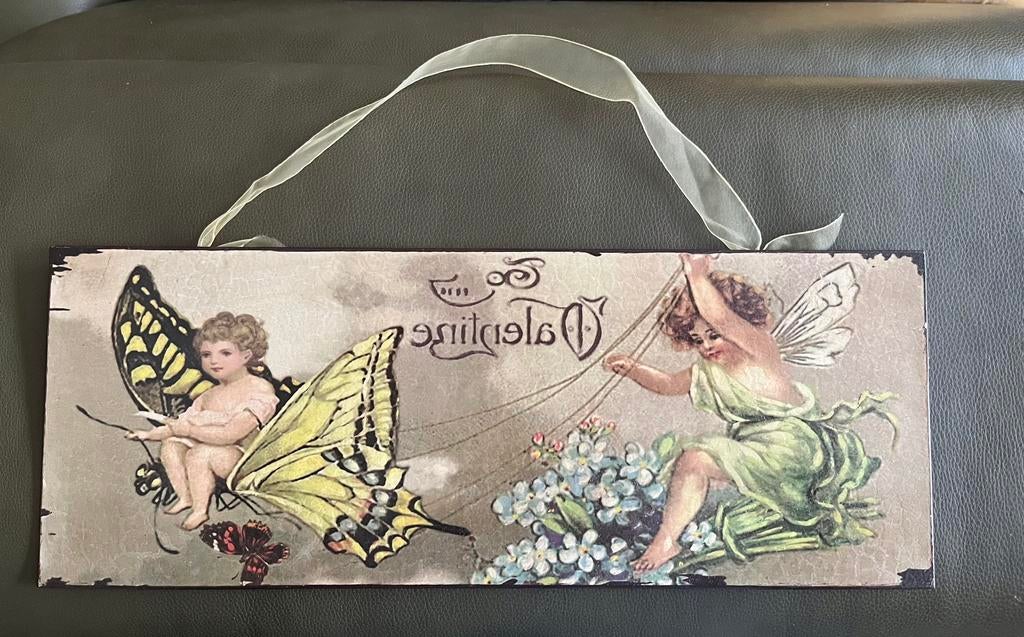 Decoratieve metalen wandplaat met engeltjes, Huis en Inrichting, Woonaccessoires | Wanddecoraties, Ophalen, Nieuw