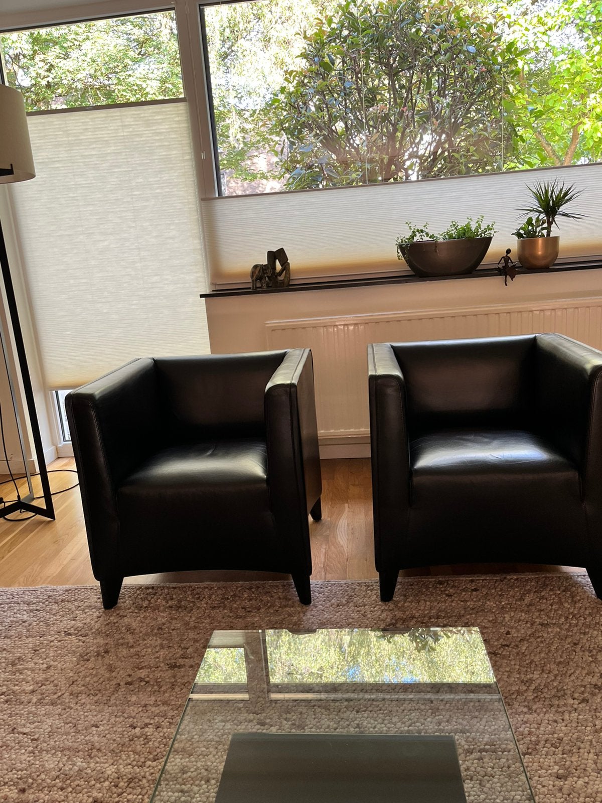 Fauteuil, zwart leder, Ophalen, Gebruikt, Design, 50 tot 75 cm