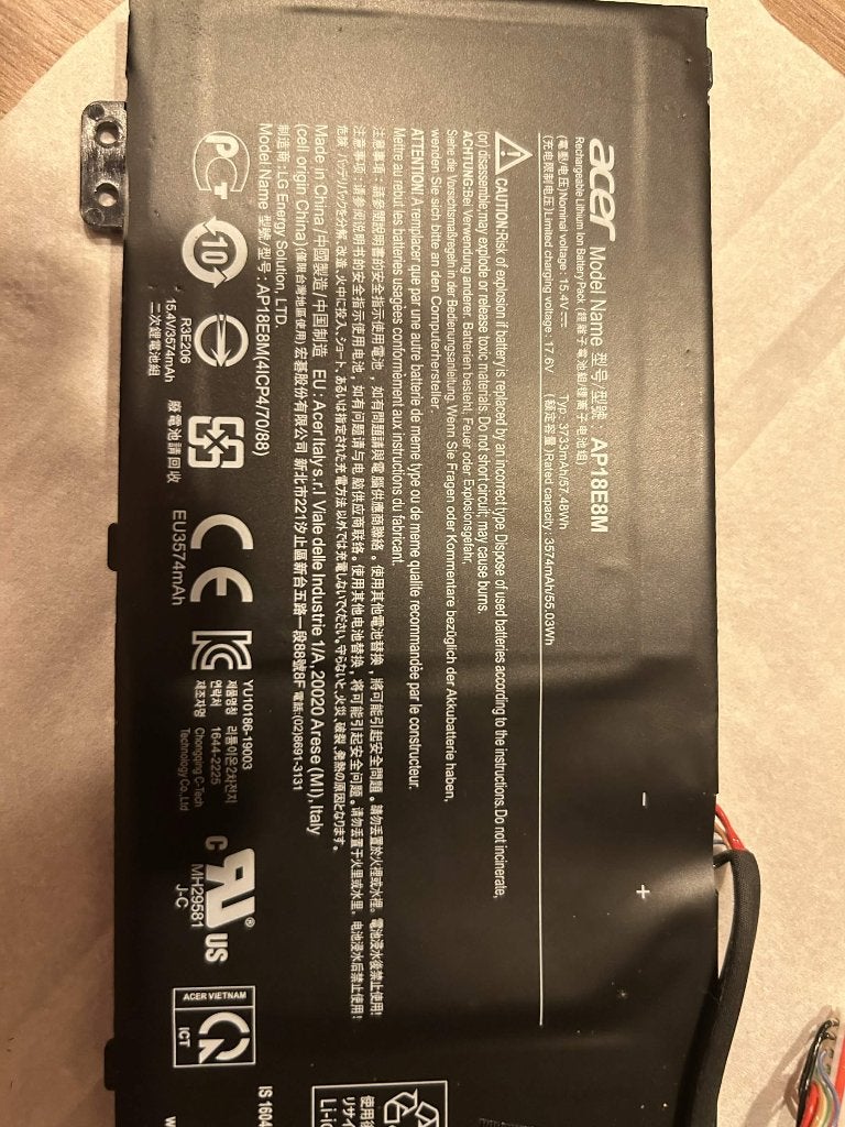 Batterij AP18E8M (LGC), 15.4v, 77% Battery Health van Acer, Ophalen, Gebruikt, Acer