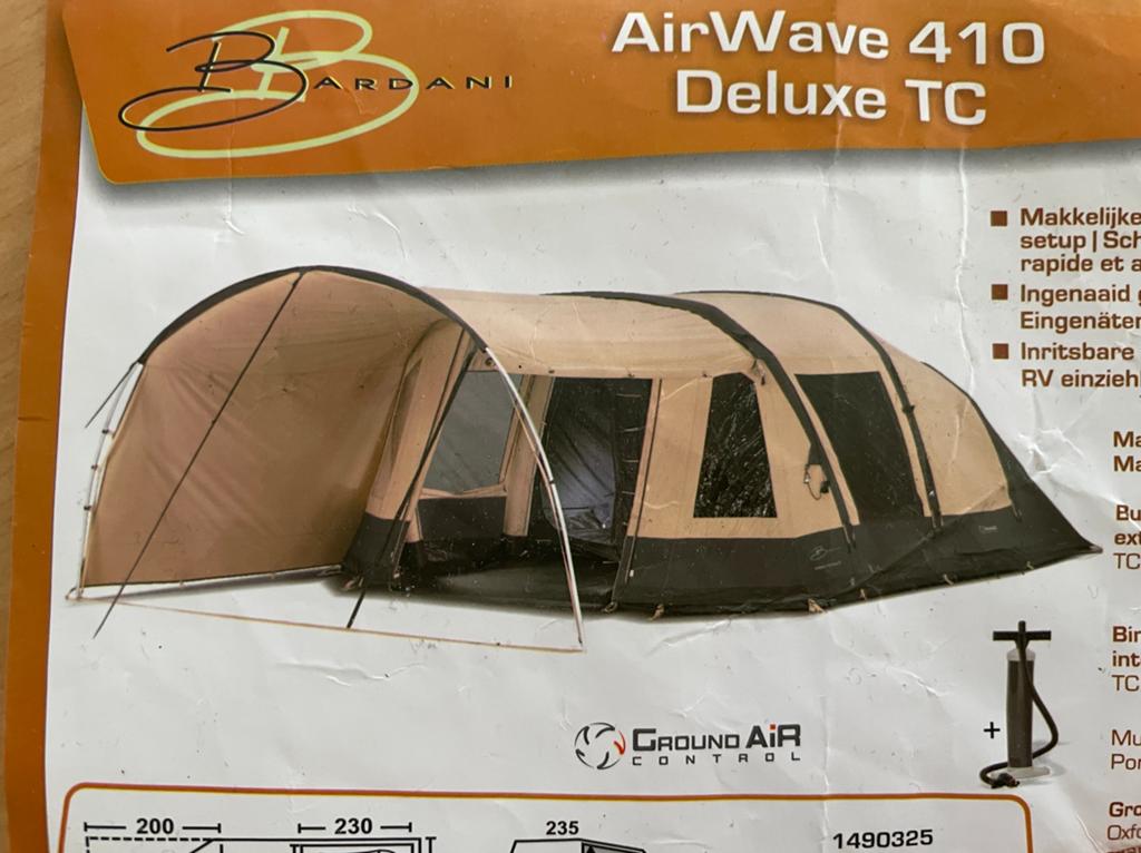 Bardani AirWave 410 Deluxe TC 6 persoons in goede staat, Caravans en Kamperen, Ophalen, Zo goed als nieuw