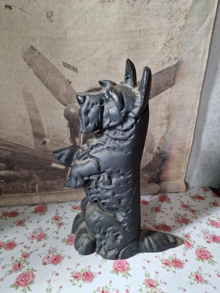 Gietijzeren deurstopper terriër, Antiek en Kunst, Curiosa en Brocante, Ophalen of Verzenden